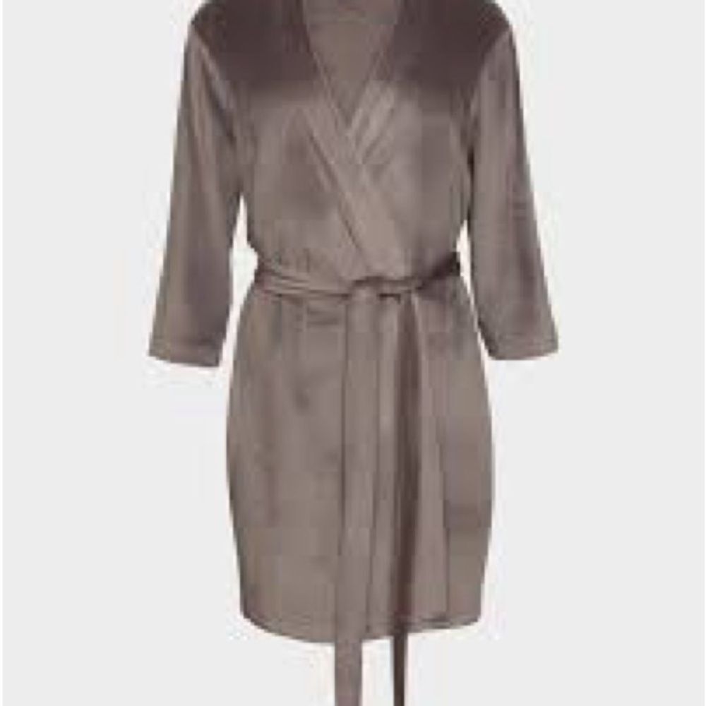 3/$24 Splendid Women's Velour Robe - Taupe 1X-3X